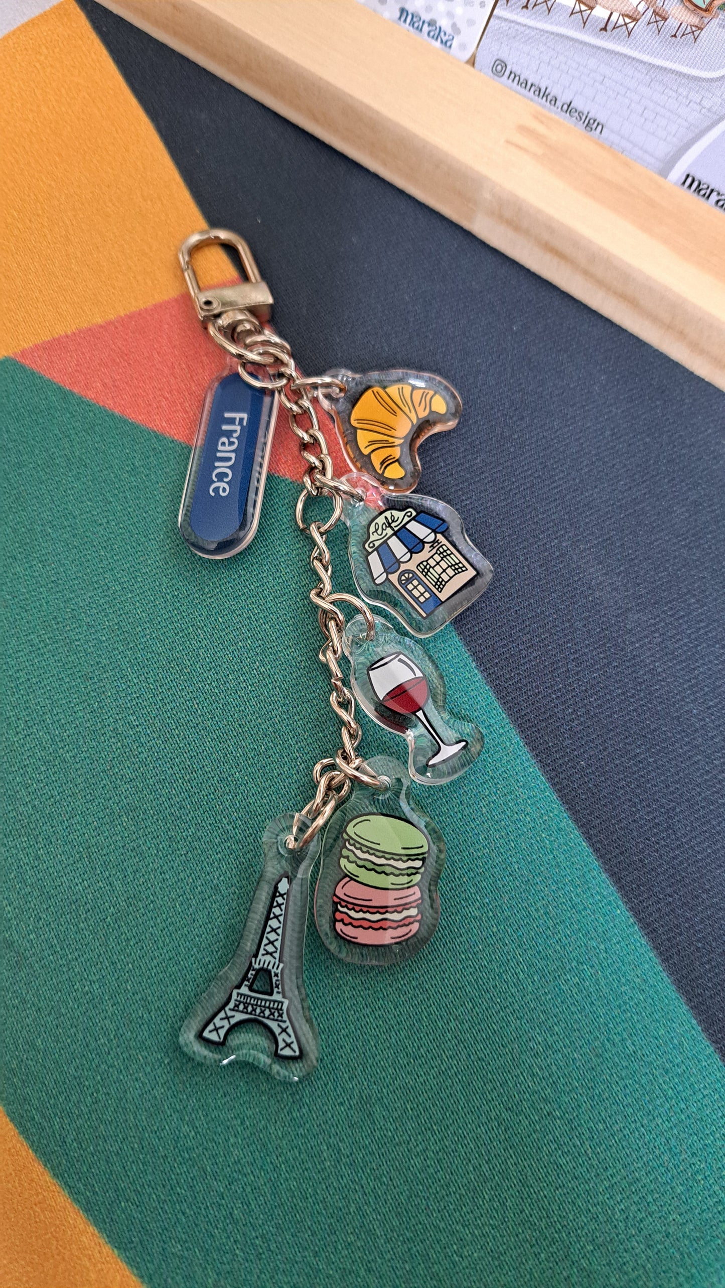 France Acrylic Bag Charms | 🥐 🇫🇷🗼🍷🍬Charms