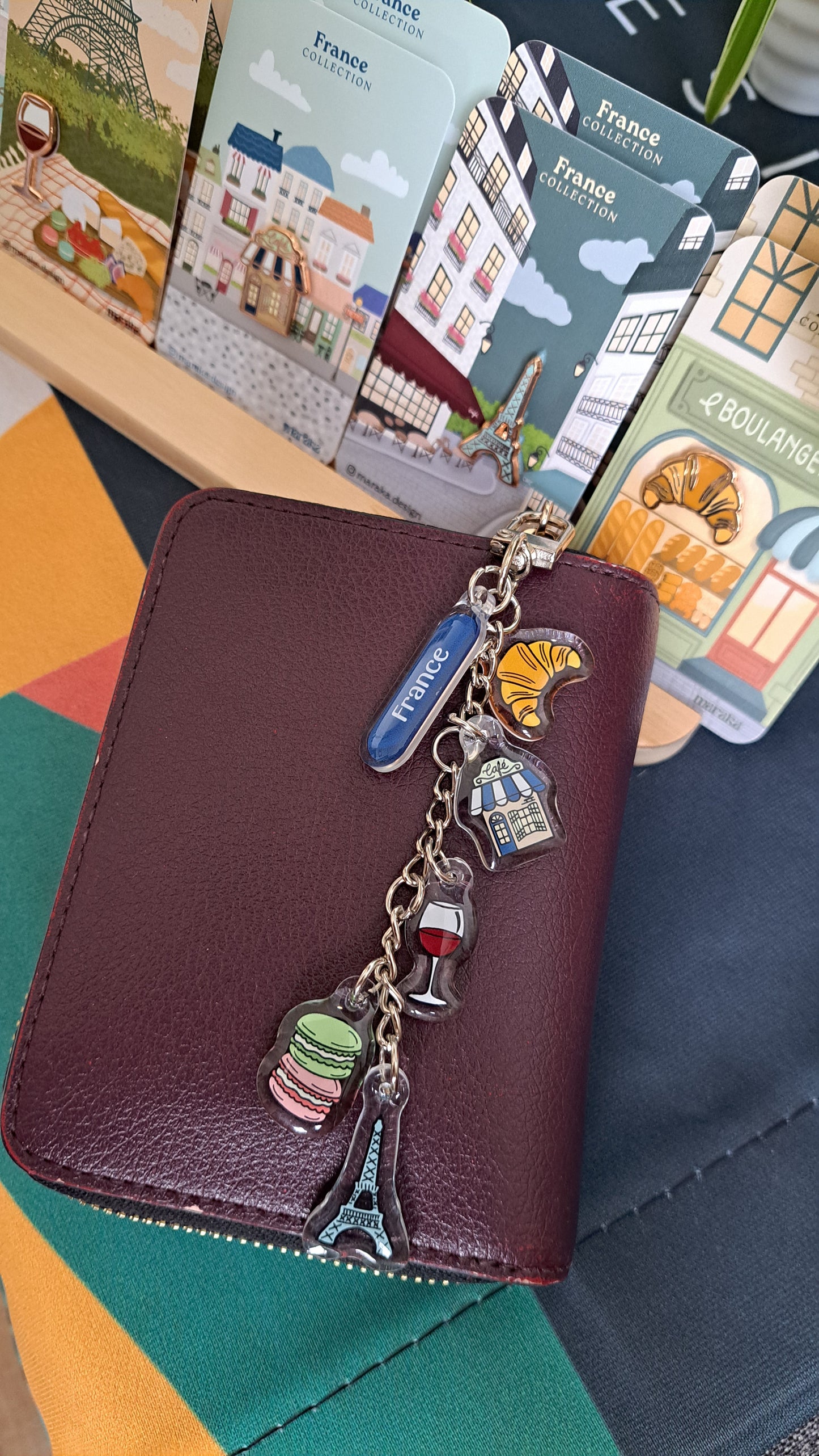 France Acrylic Bag Charms | 🥐 🇫🇷🗼🍷🍬Charms
