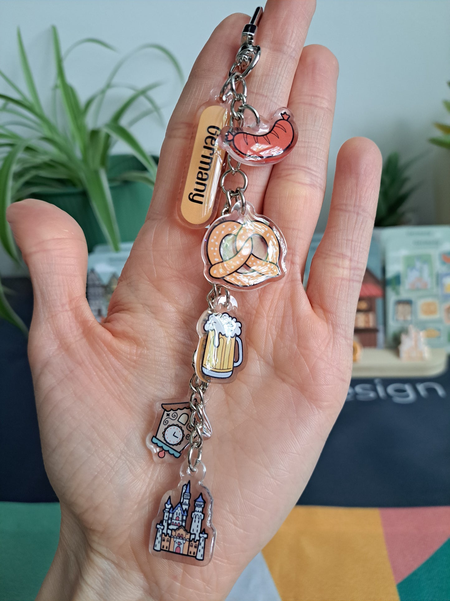 Germany Acrylic Bag Charms | 🇩🇪 🍺 🥨 🕰️ 🌭 🏰 Charms